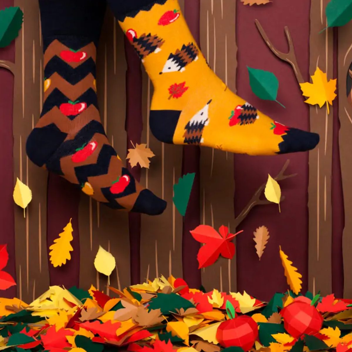 Alternative view of MANY MORNINGS lasten eriparisukat, Apple Hedgehog