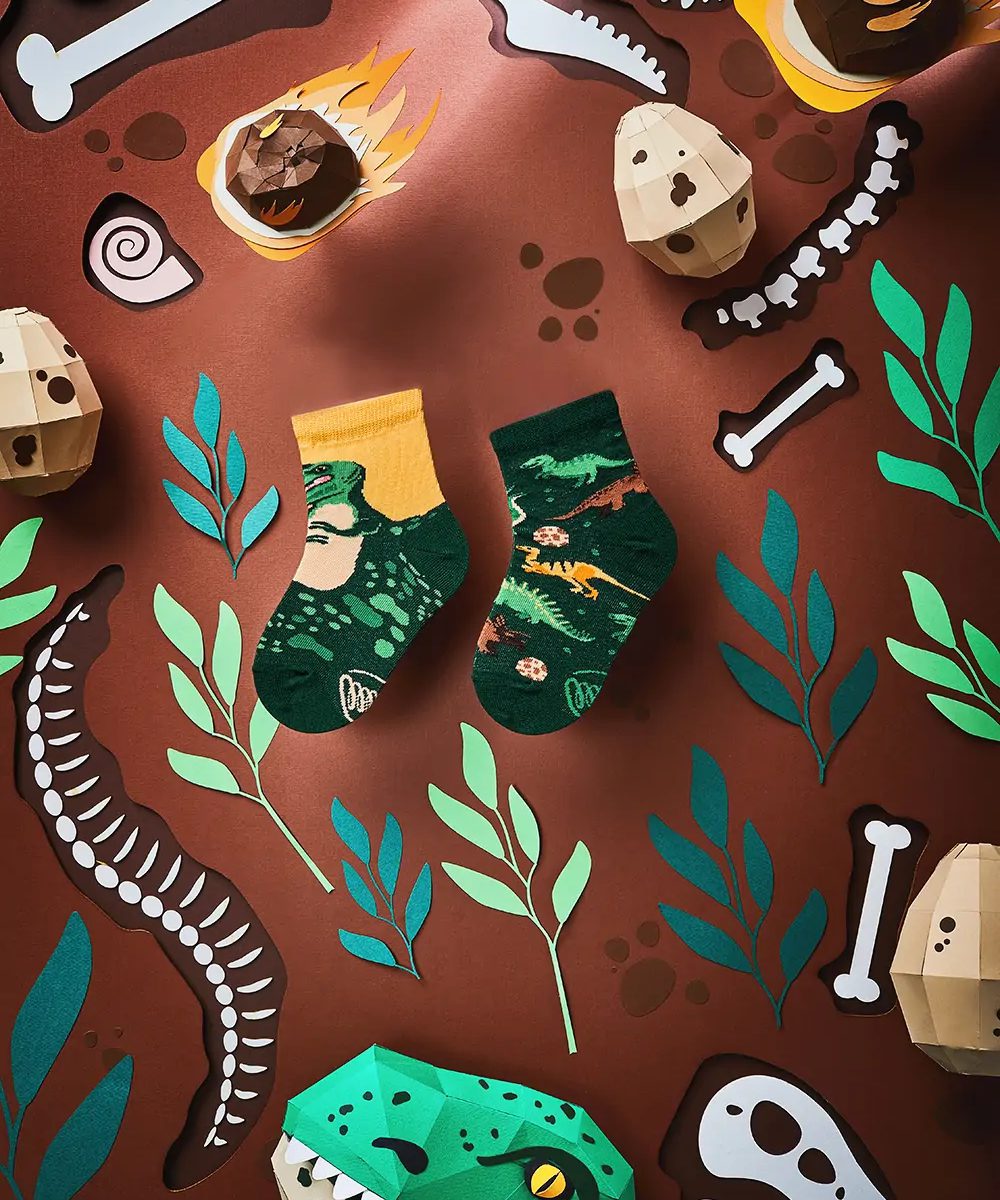 Alternative view of MANY MORNINGS lasten eriparisukat, The Dinosaurs