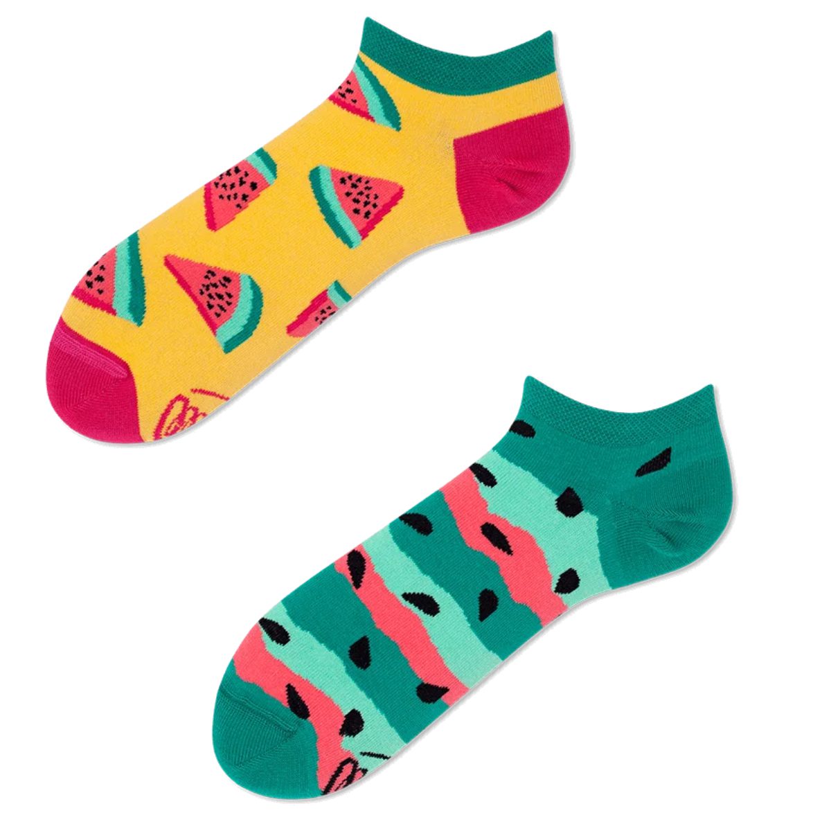 MANY MORNINGS aikuisten varrettomat ERIPARISUKAT, Watermelon Splash