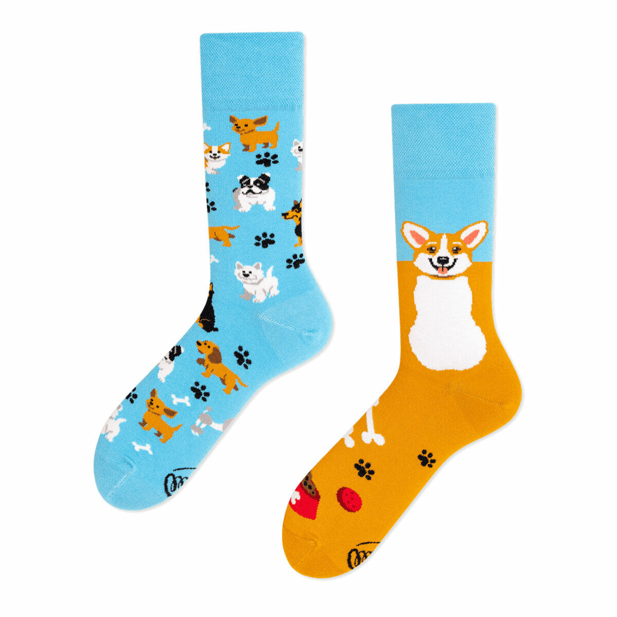 MANY MORNINGS aikuisten eriparisukat, Playful Dog