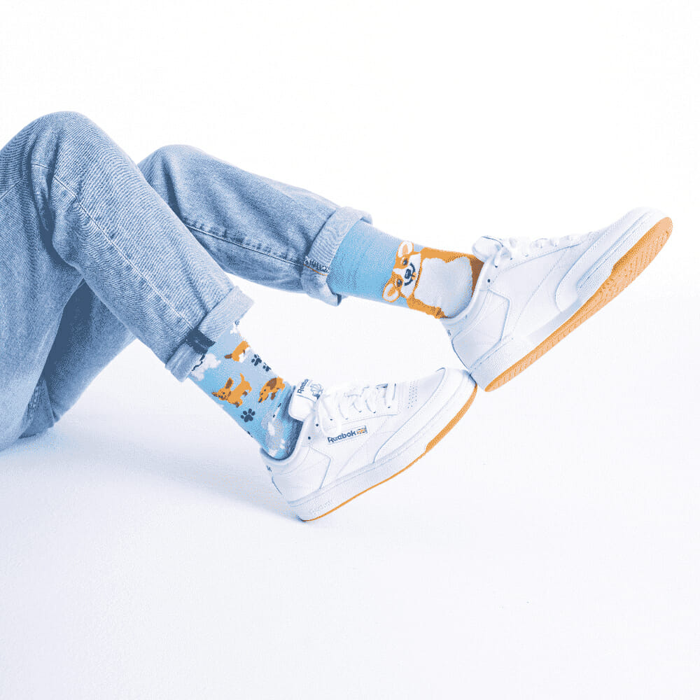 MANY MORNINGS aikuisten eriparisukat, Playful Dog