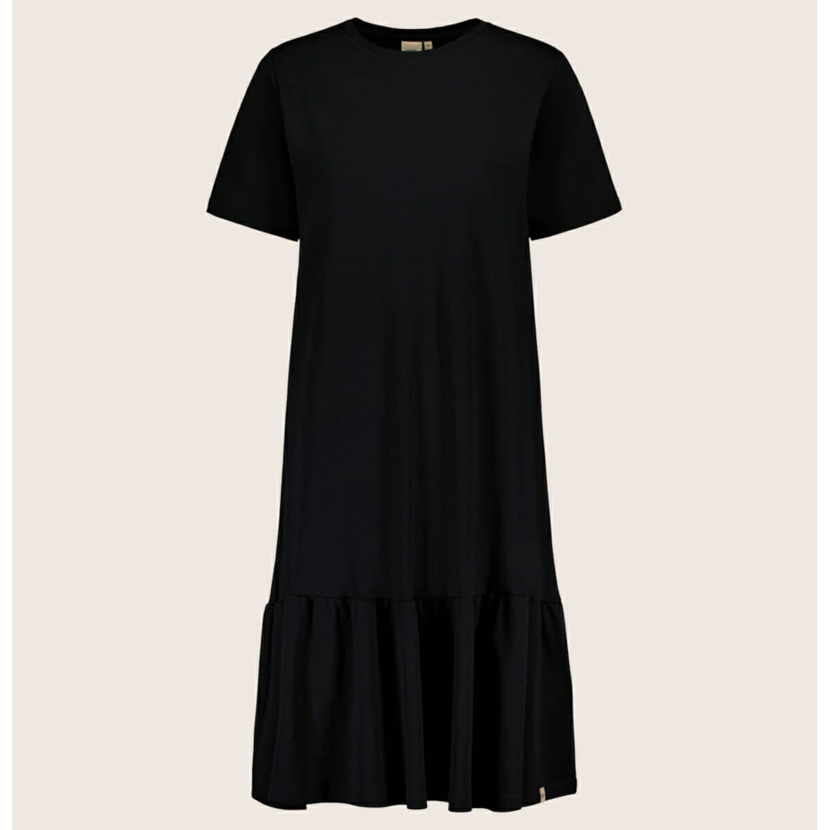 KAIKO aikuisten RUFFLE T-SHIRT DRESS, Black