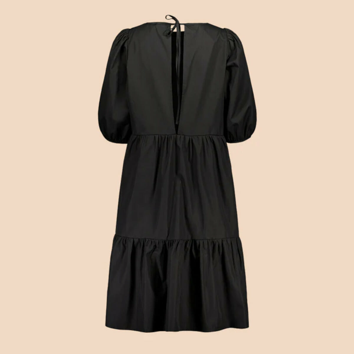 KAIKO aikuisten TIERED MINI DRESS, Black