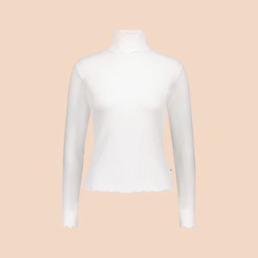 KAIKO aikuisten RIB ROLLNECK poolopaita, White