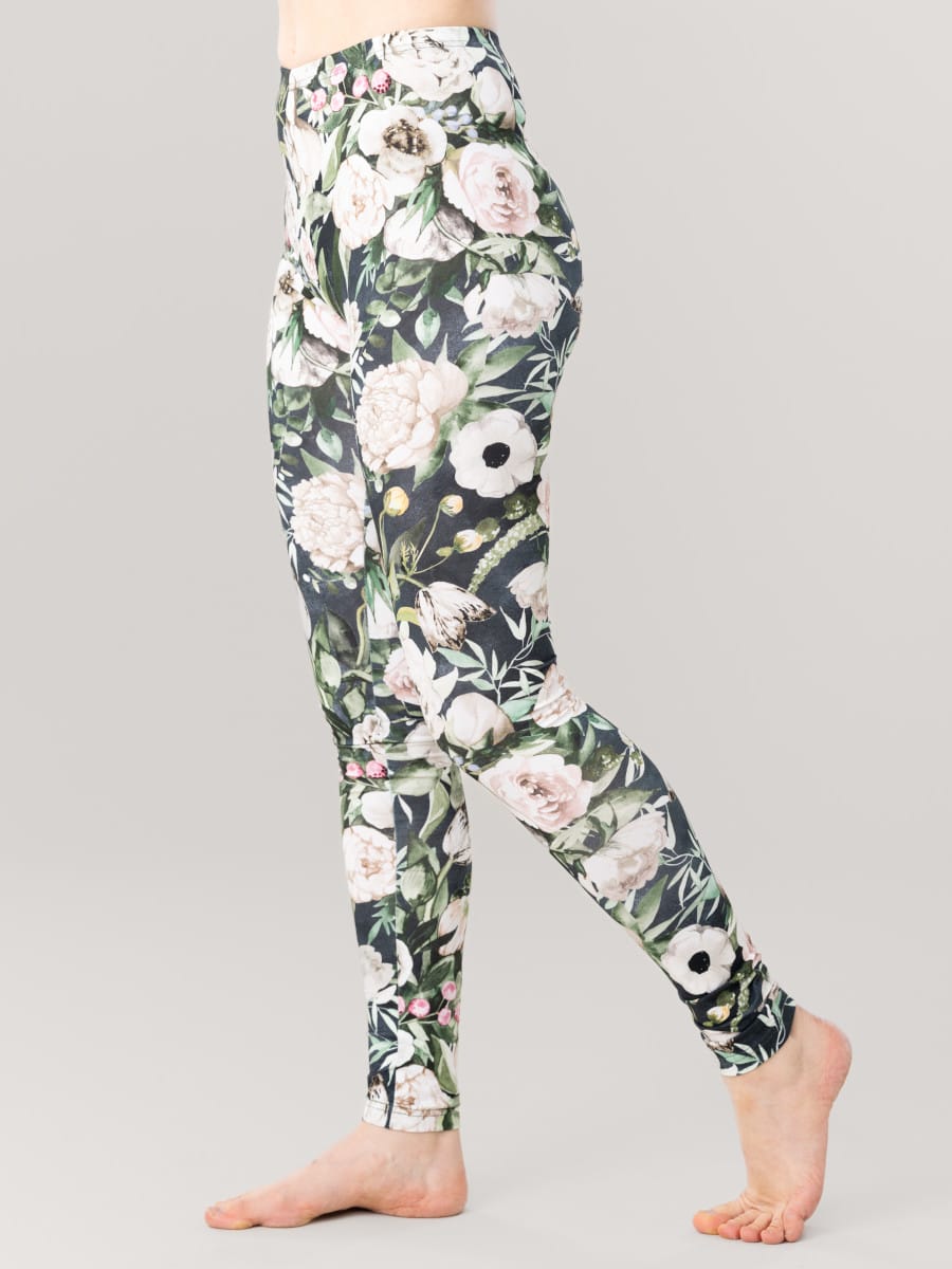 VERSONPUOTI aikuisten MUKAVAleggingsit KUKKAISKYLPY, Sin/Vihr/Valk