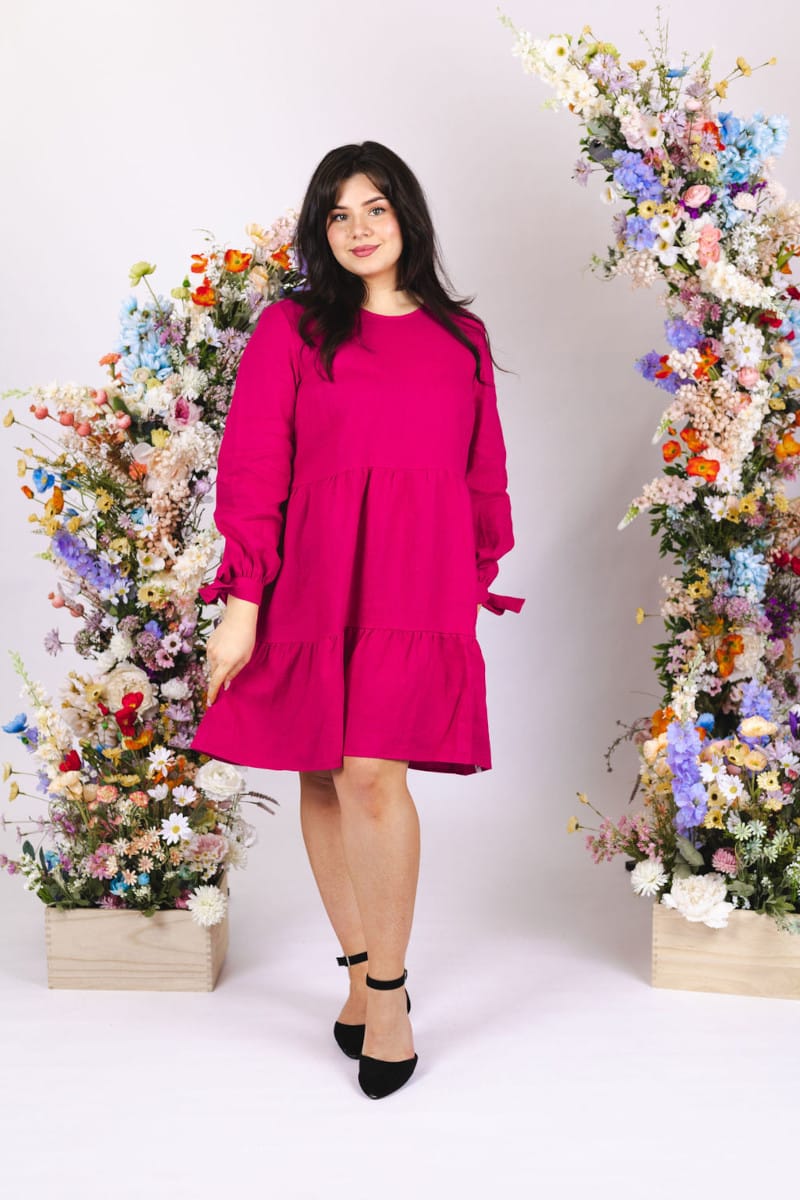 NAKOA aikuisten Hailey Linen kerrosmekko, Pure Peacock