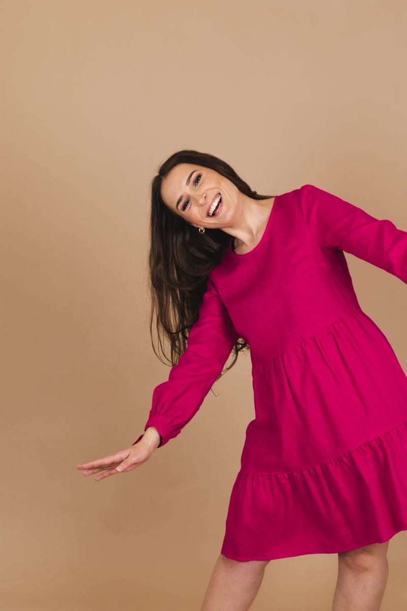 NAKOA aikuisten Hailey Linen kerrosmekko, Pure Peacock