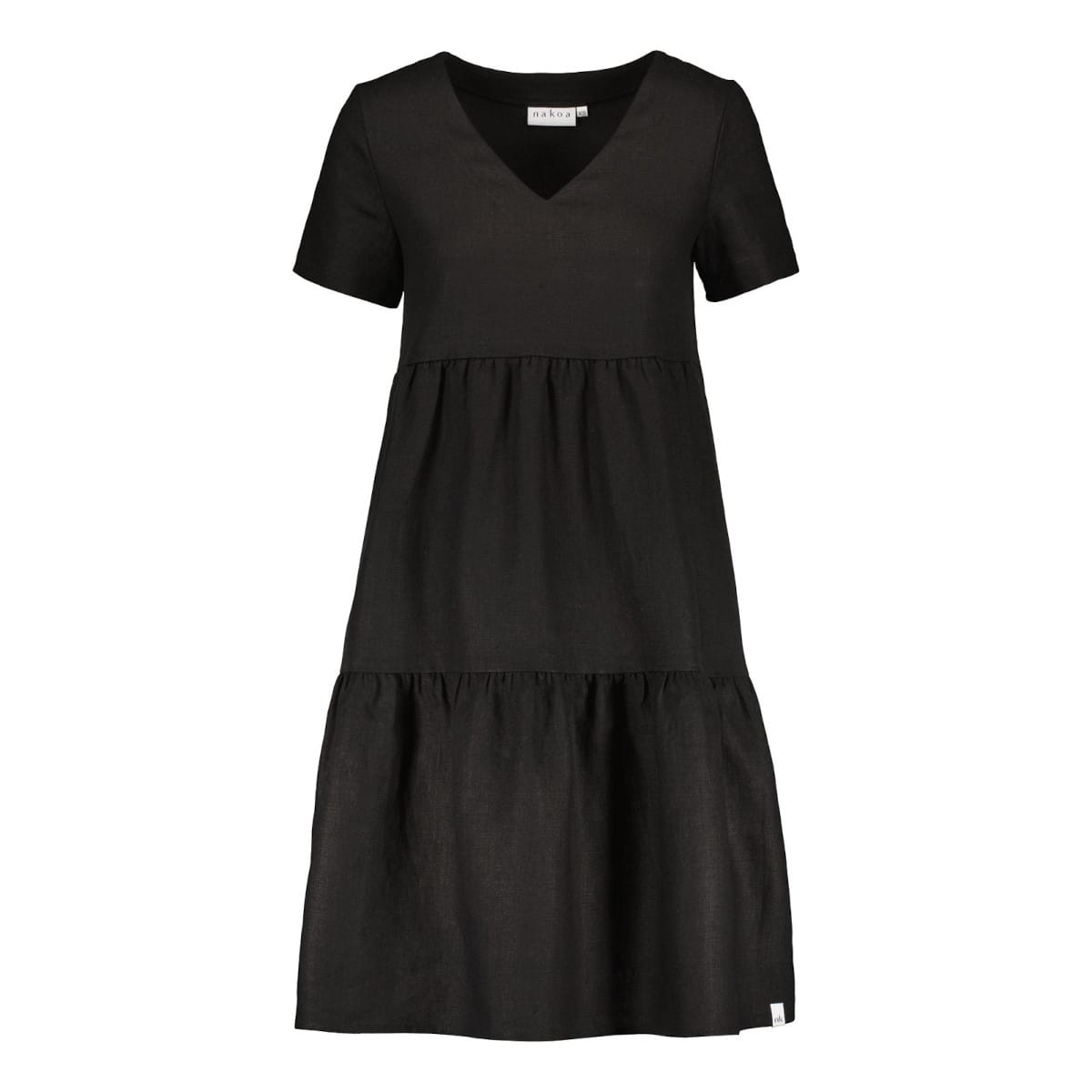 NAKOA aikuisten Layered Linen Dress, Black