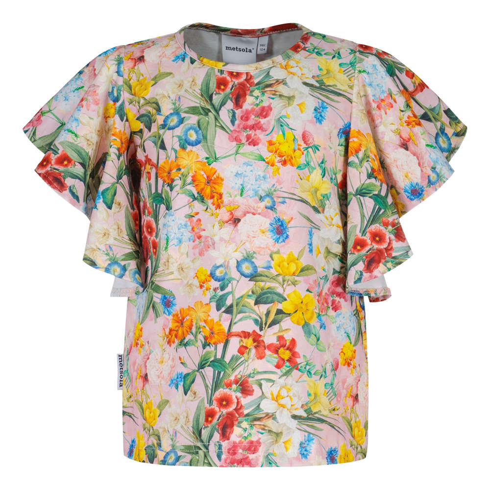 METSOLA FLOWER POWER FRILLA t-paita, Pink