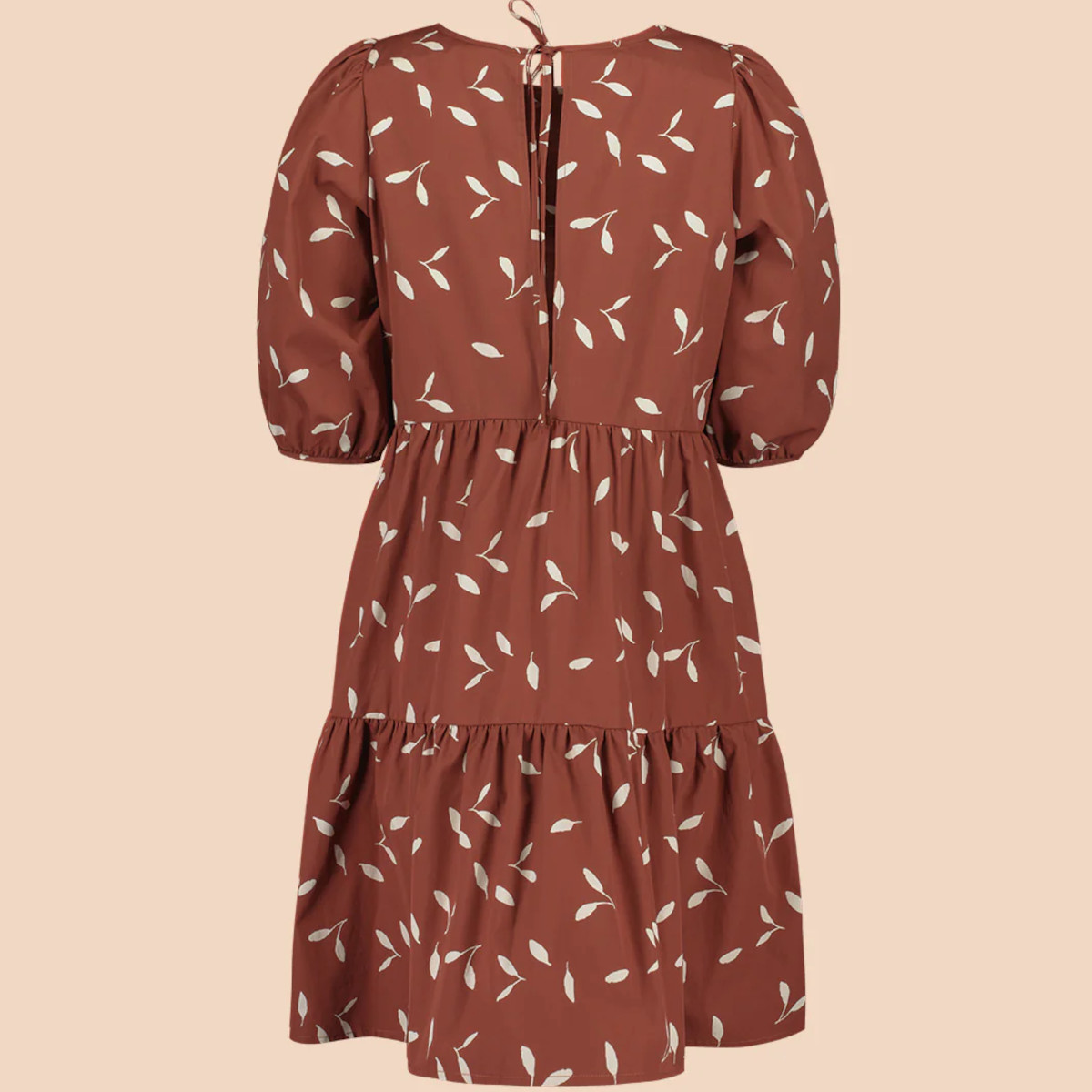 KAIKO aikuisten TIERED MINI DRESS, Mahogany Wind