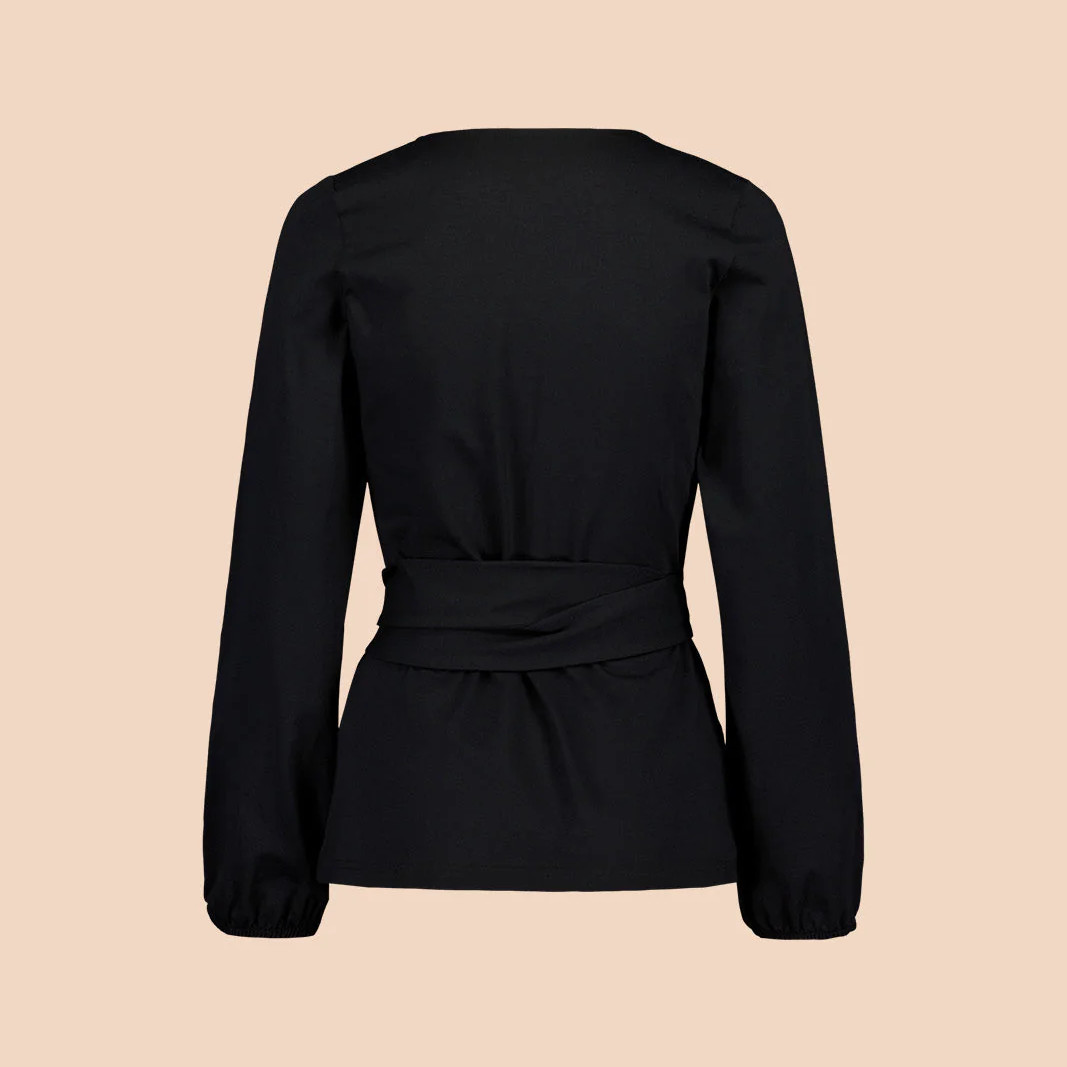 KAIKO aikuisten SOFT WRAP BLOUSE paita, Black