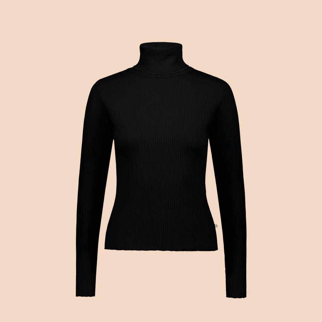 KAIKO aikuisten RIB ROLLNECK poolopaita, Black