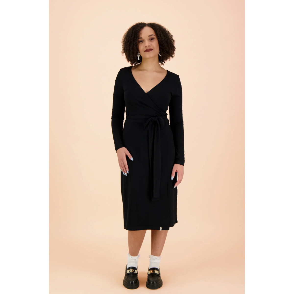 KAIKO aikuisten SOFT WRAP DRESS mekko, Black