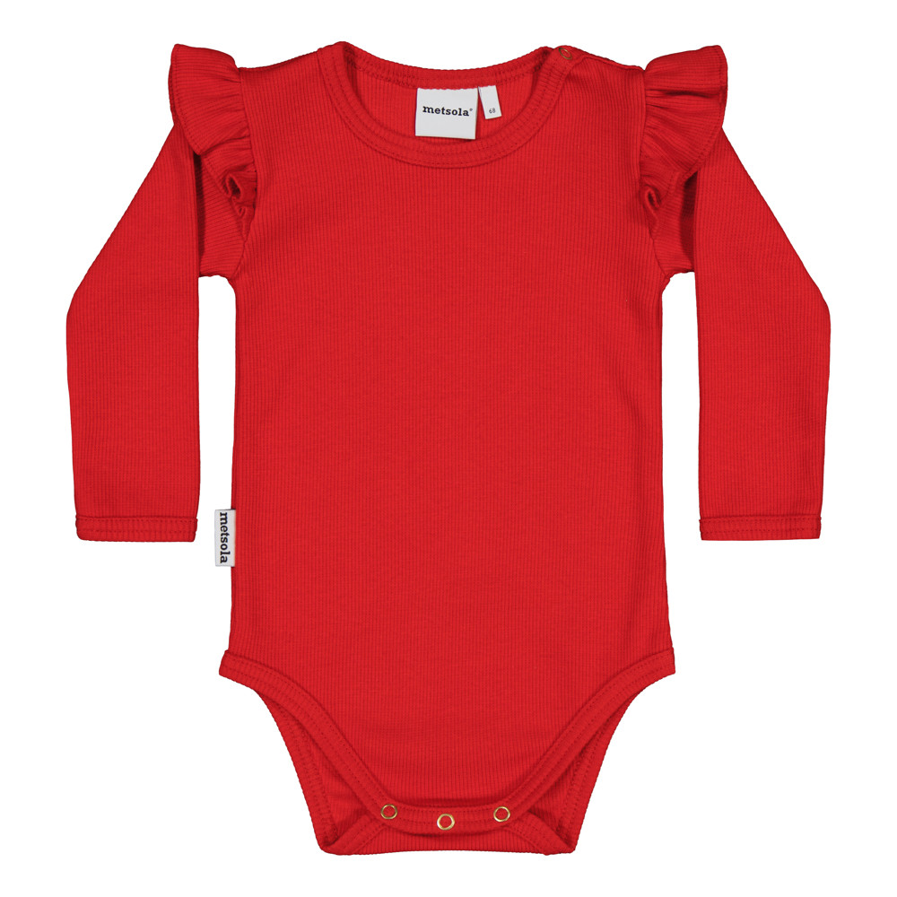 METSOLA RIB FRILLA BODY LS Body, Poppy