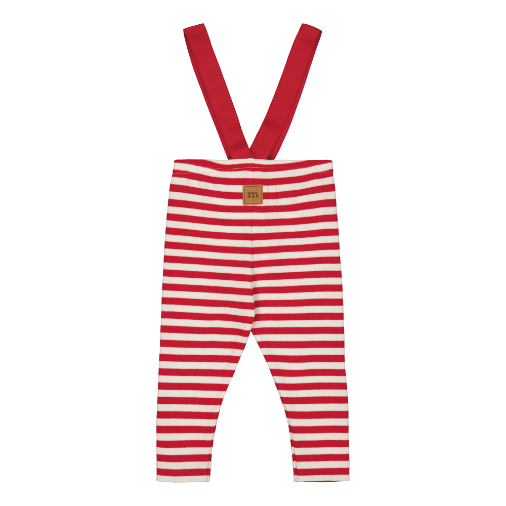 METSOLA STRIPED RIB BRACE PANTS leggingsit, Poppy/Creamy