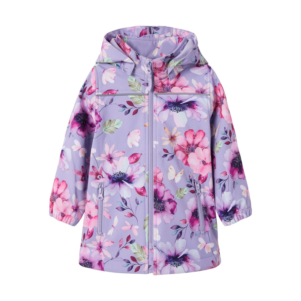 NAME IT NMFALFA08 LONG BIG FLOWER softshell-takki, ENNAKKOTILAUS Heirloom Lilac