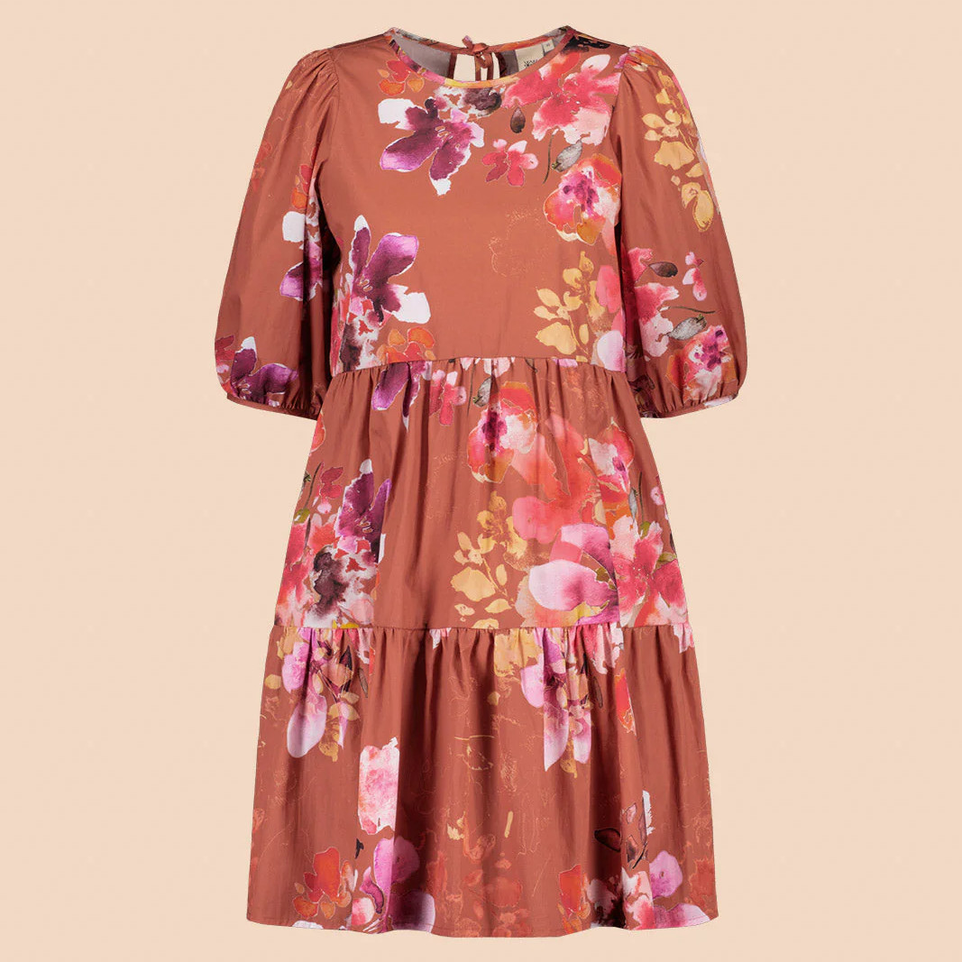 KAIKO aikuisten TIERED MINI DRESS, Lilies