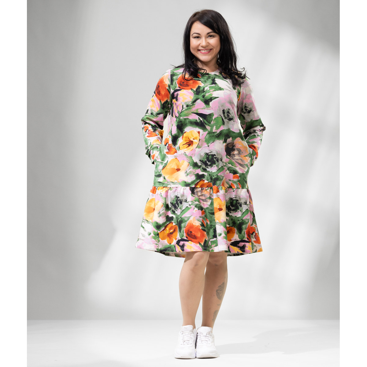 VERSONPUOTI aikuisten SELMAmekko NOCTURNE, Vihr/V.pun