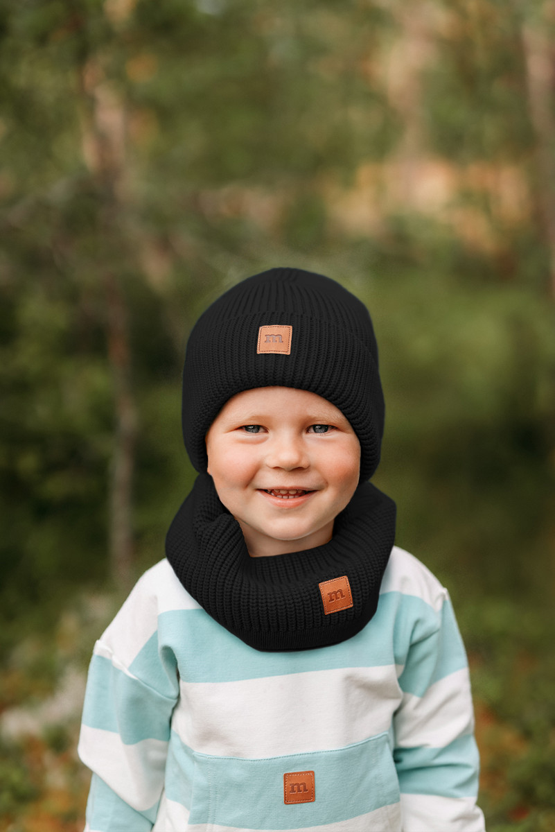 METSOLA COTTON KNIT BEANIE puuvillapipo, Licorice
