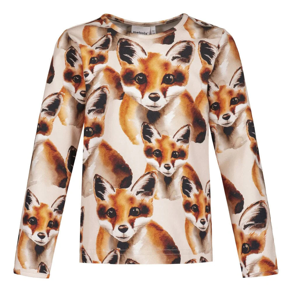 METSOLA lasten FOX SHIRT LS trikoopaita, Cream