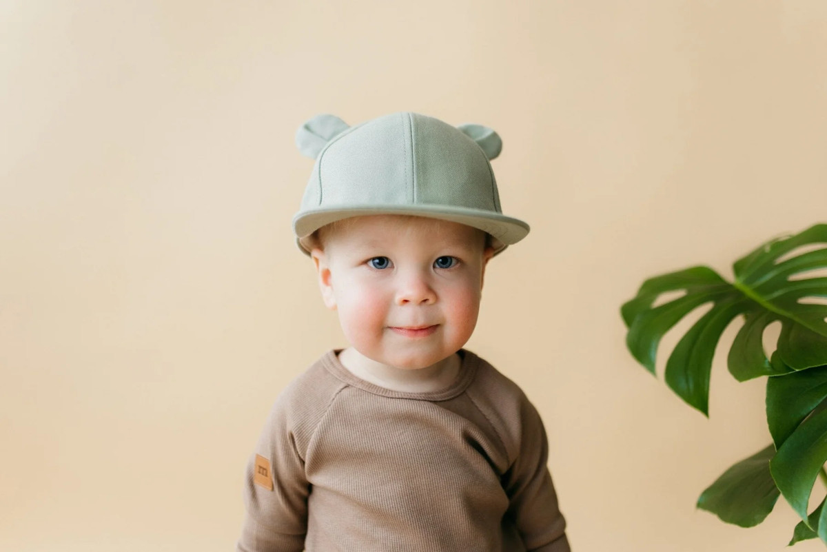 METSOLA lasten SUMMER CAP WITH EARS lippis, Milky Pear