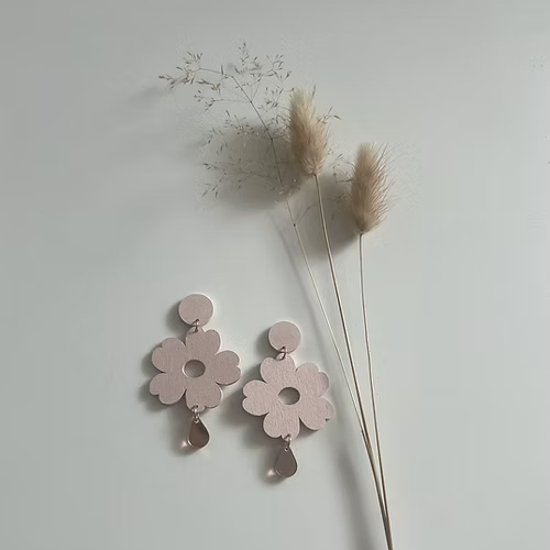 KOSKEMATON NUPPU korvakorut, Vaaleanpunainen