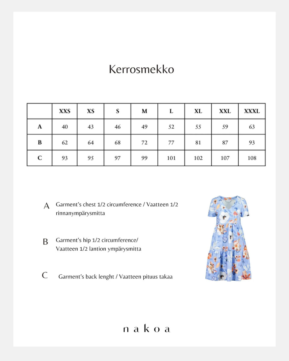 NAKOA aikuisten Layered Dress, Serein