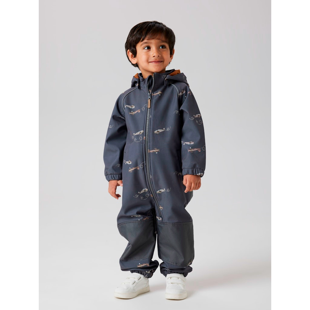 name it NMMALFA08 AIRPLANE softshell-haalari, ENNAKKOTILAUS Grey Pinstripe