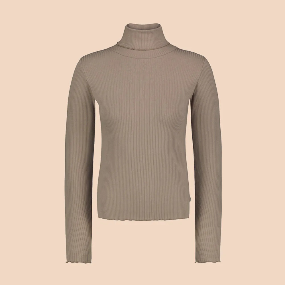 KAIKO RIB ROLLNECK poolopaita, Taupe