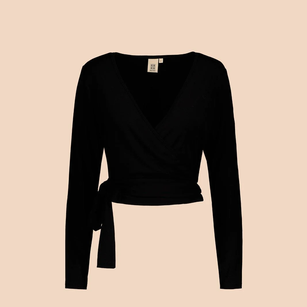 KAIKO WRAP TOP, Black