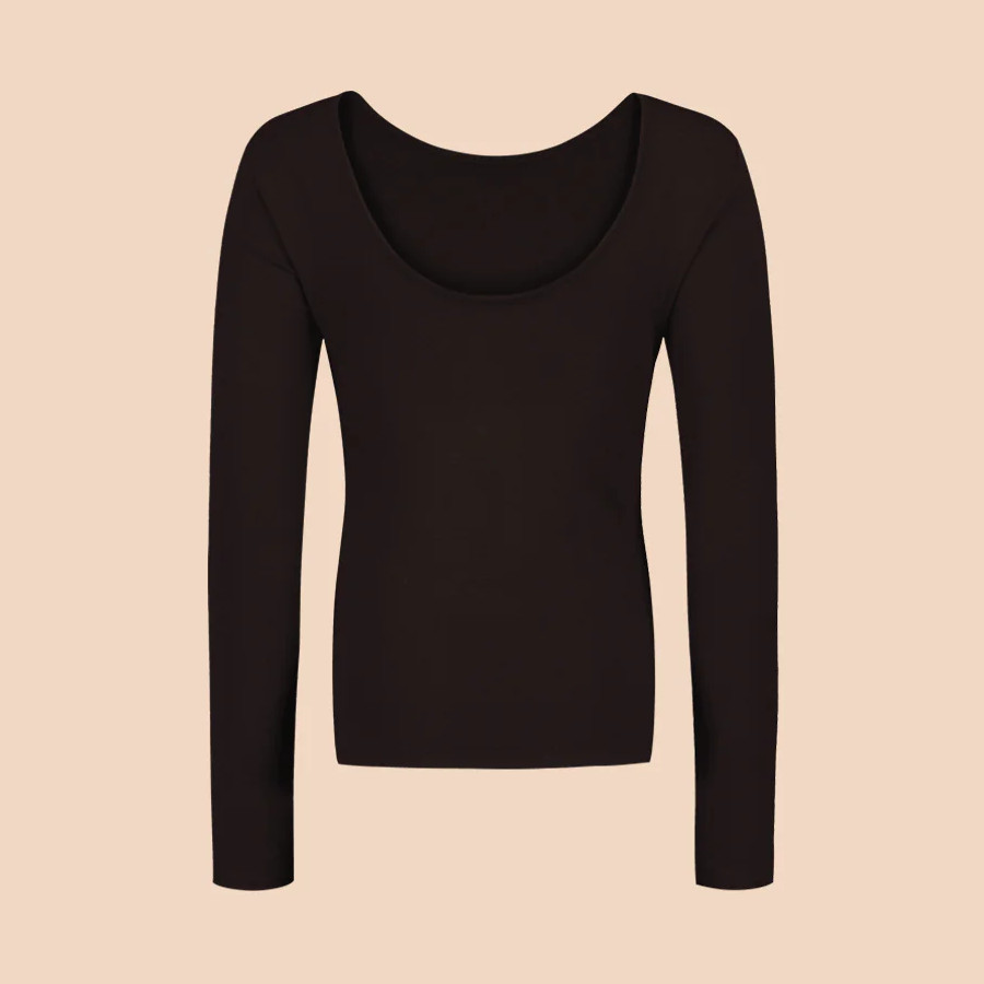 KAIKO SCOOP BACK TOP, Chocolate