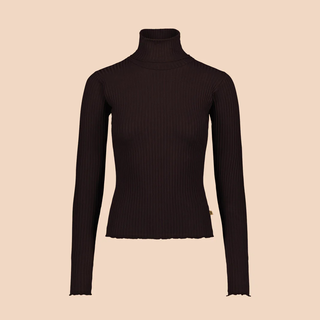 KAIKO RIB ROLLNECK poolopaita, Chocolate