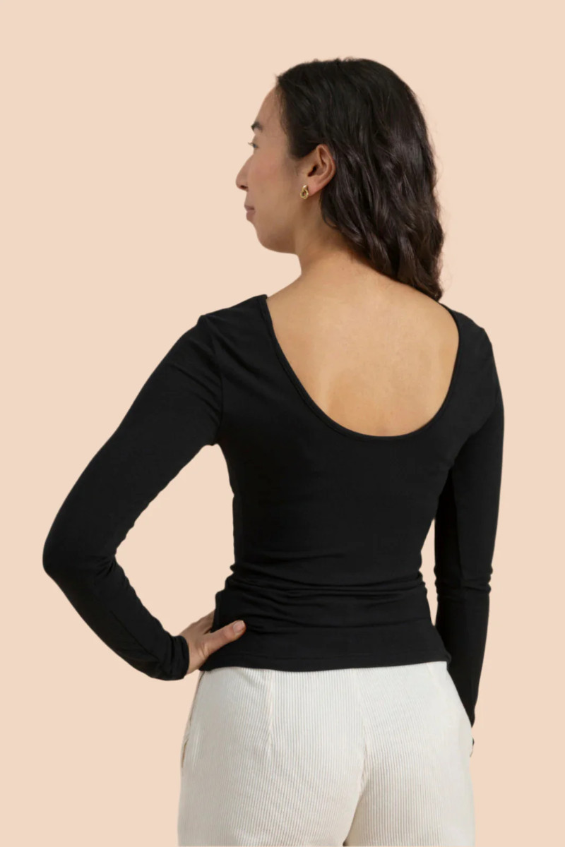 KAIKO SCOOP BACK TOP, Black