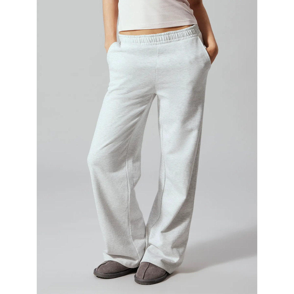 LMTD NLFNIZU collegehousut, Light Grey Melange