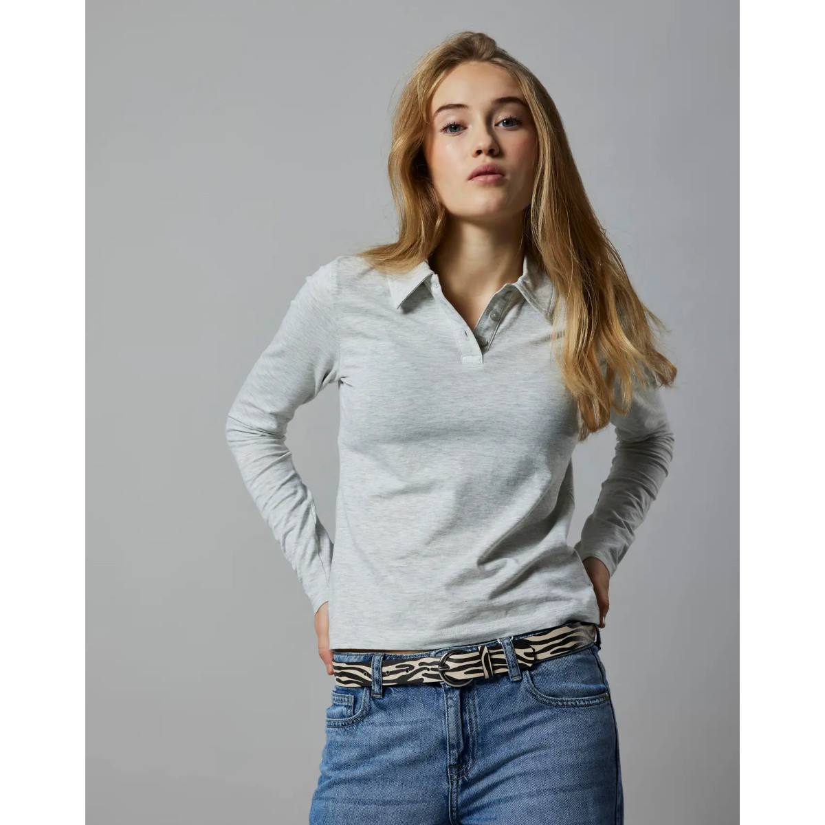 LMTD NLFNILJA trikoopaita, Light Grey Melange