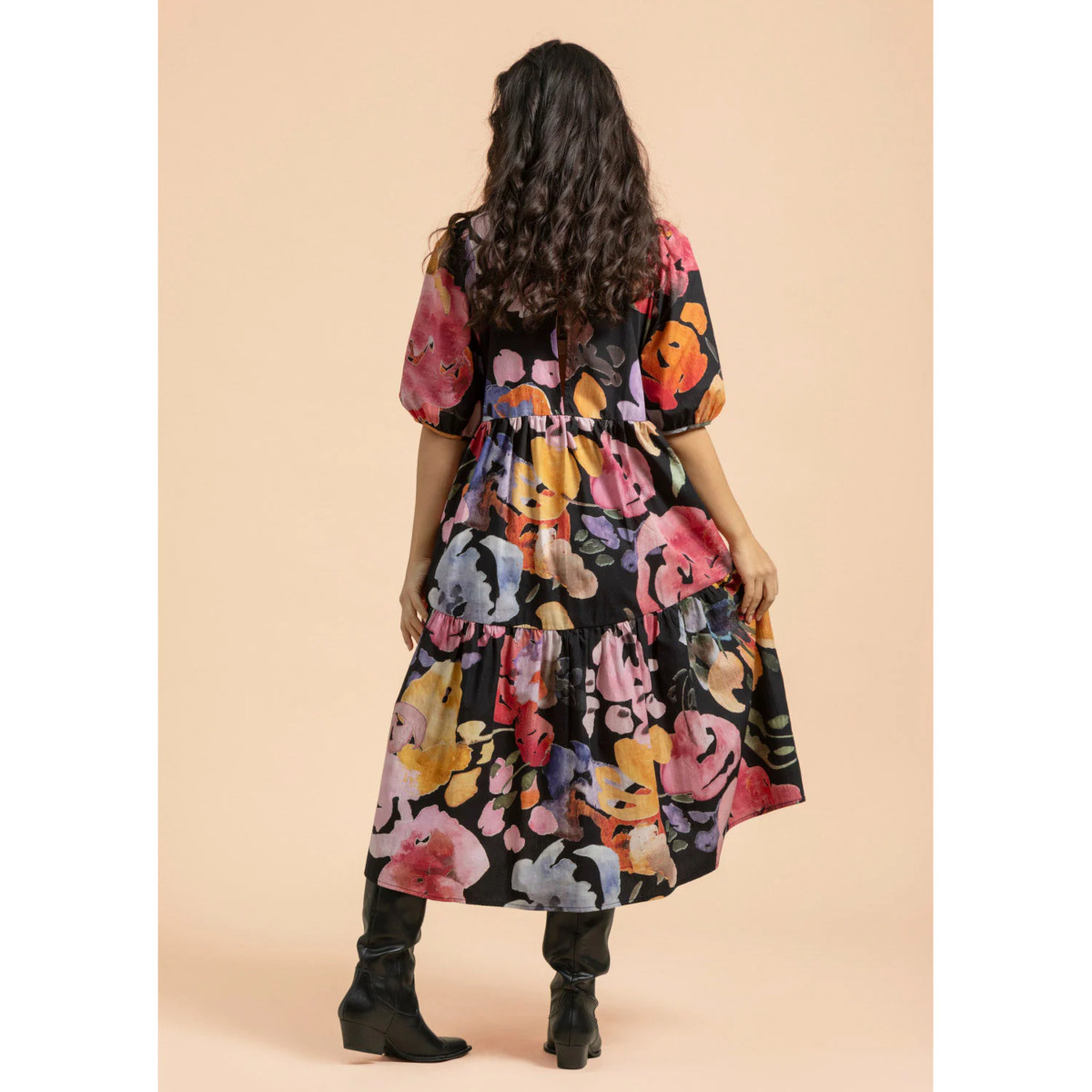 KAIKO TIERED MIDI DRESS, Wild Lea