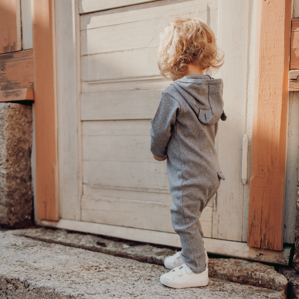 METSOLA RIB BEAR PLAYSUIT, Cloudy