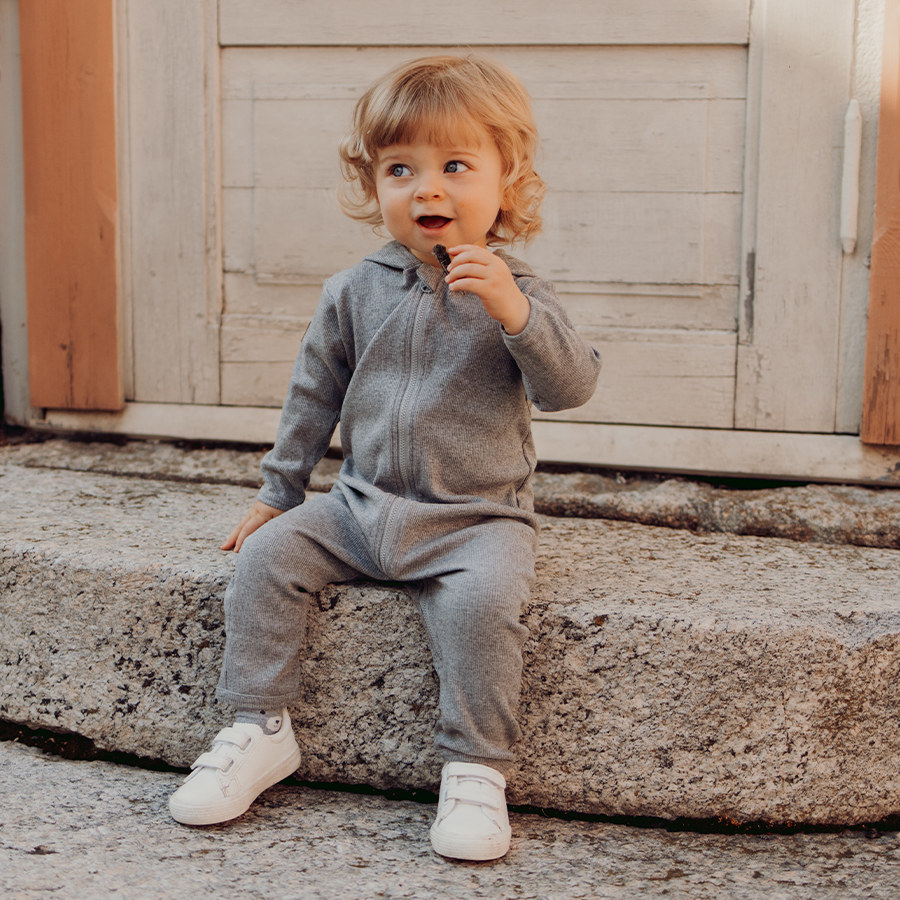 METSOLA RIB BEAR PLAYSUIT, Cloudy