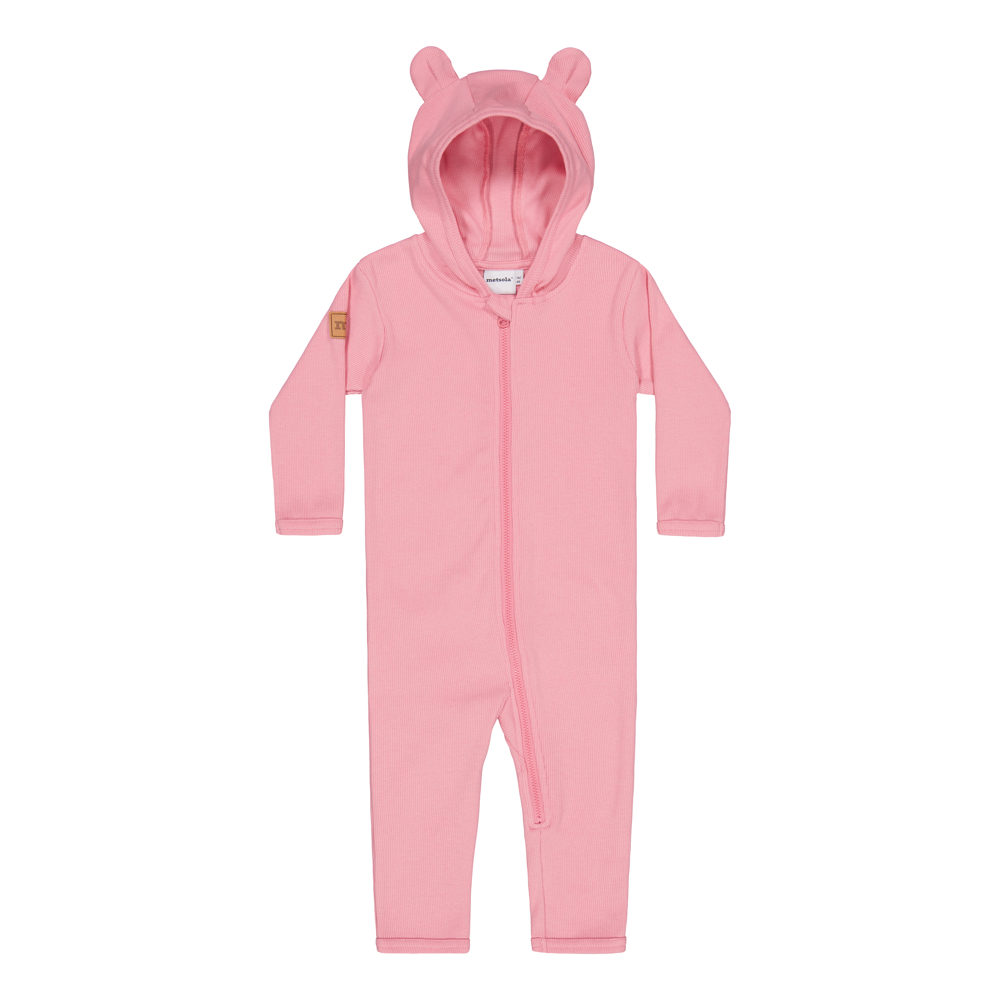 METSOLA RIB BEAR PLAYSUIT, Rosy