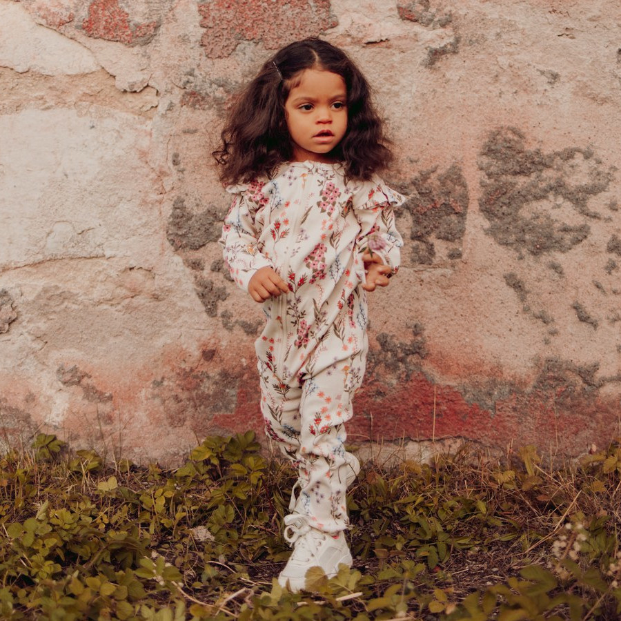 METSOLA PERFECT DAY RIB FRILLA PLAYSUIT, Creamy