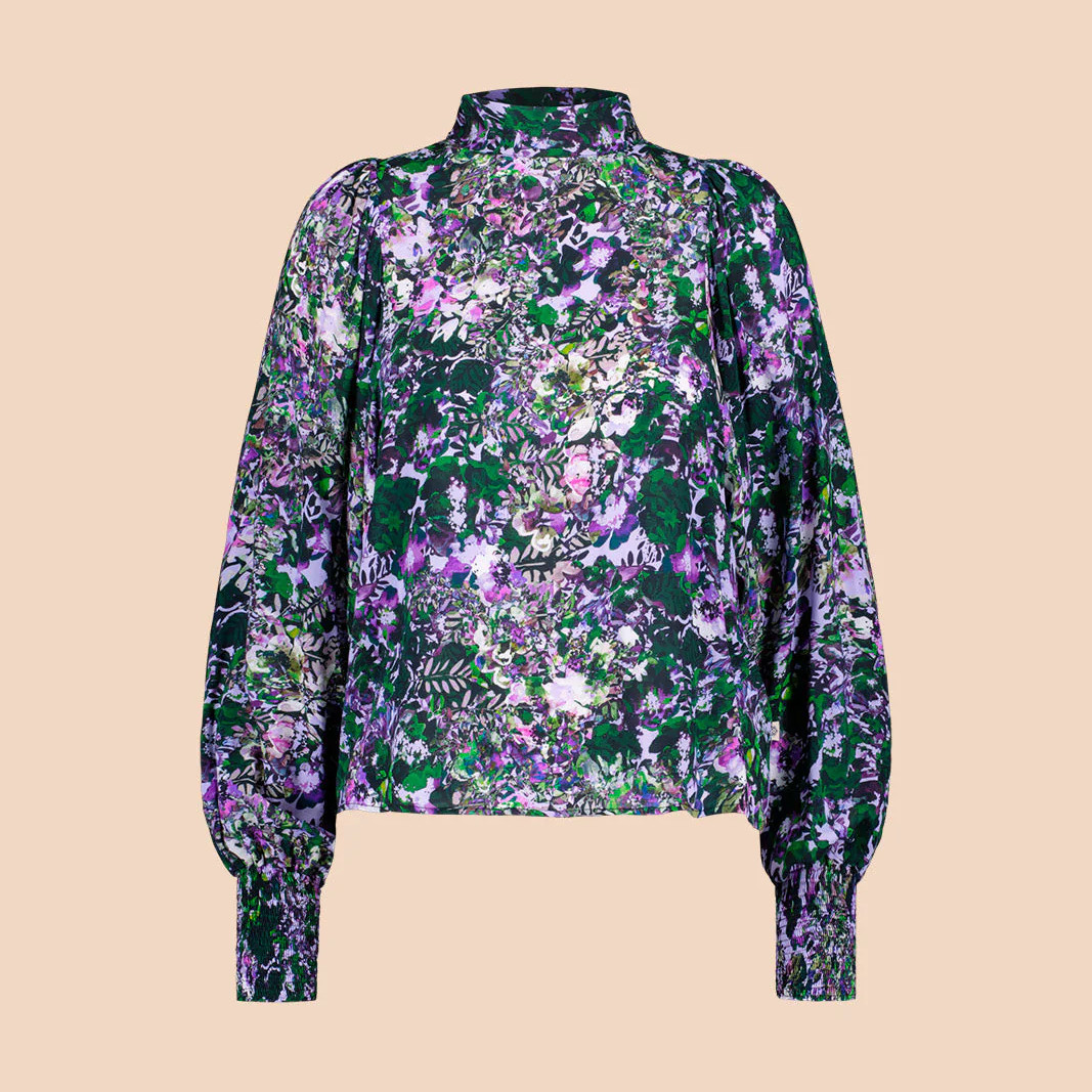 KAIKO PUFF BLOUSE paita, Blooming Forest Lilac