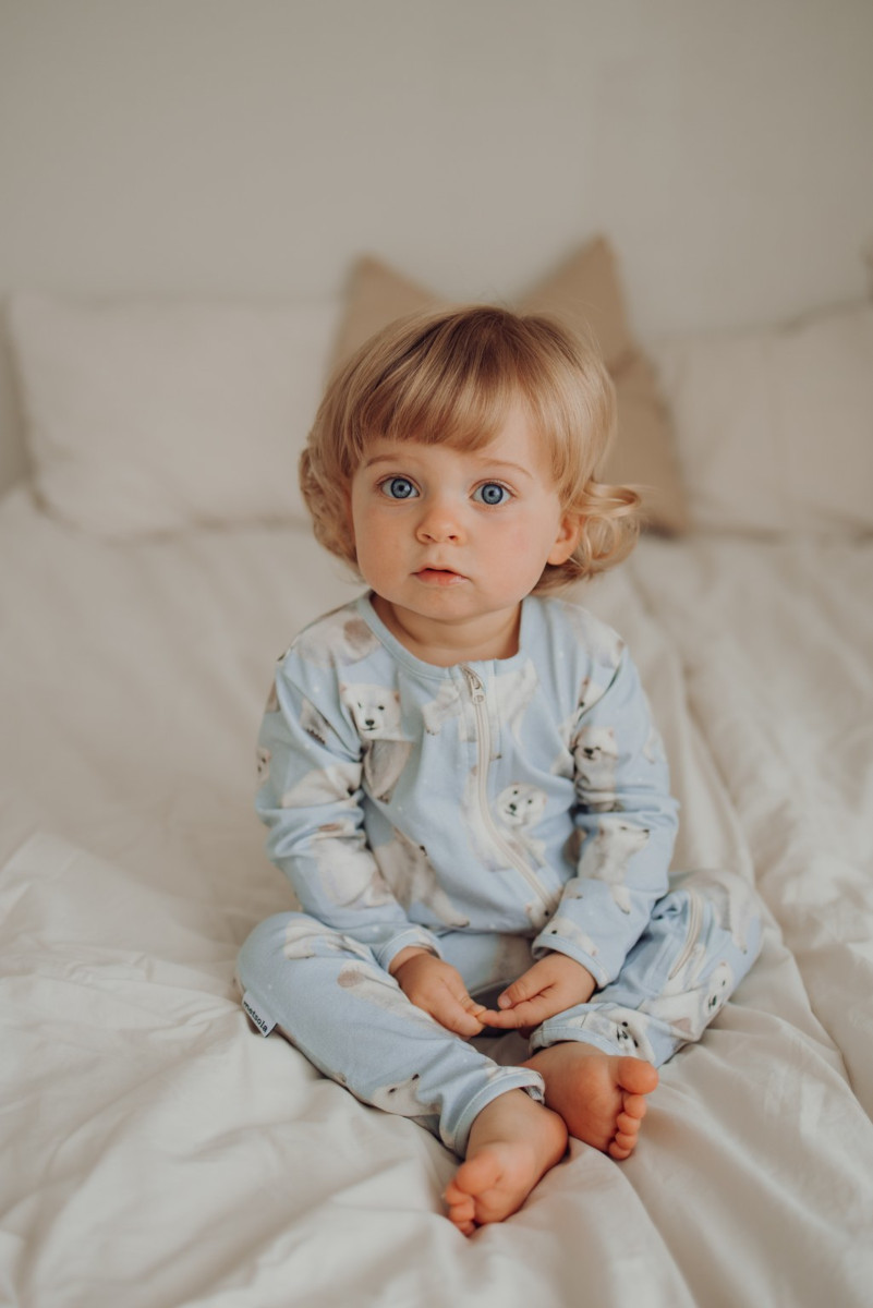 Alternative view of METSOLA POLAR BEARS NIGHTSUIT, Icy Blue