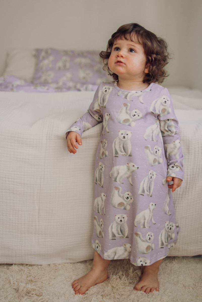 Alternative view of METSOLA POLAR BEARS NIGHT DRESS, Icy Lilac