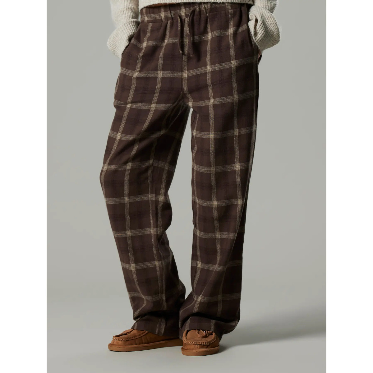 LMTD NLNHEBES flanellihousut, Black Coffee