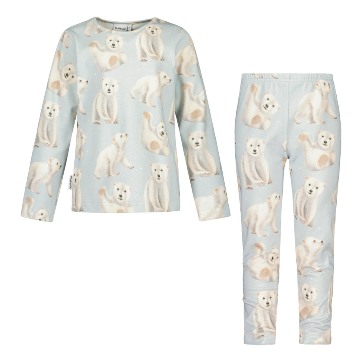 METSOLA POLAR BEARS PYJAMA, Icy Blue