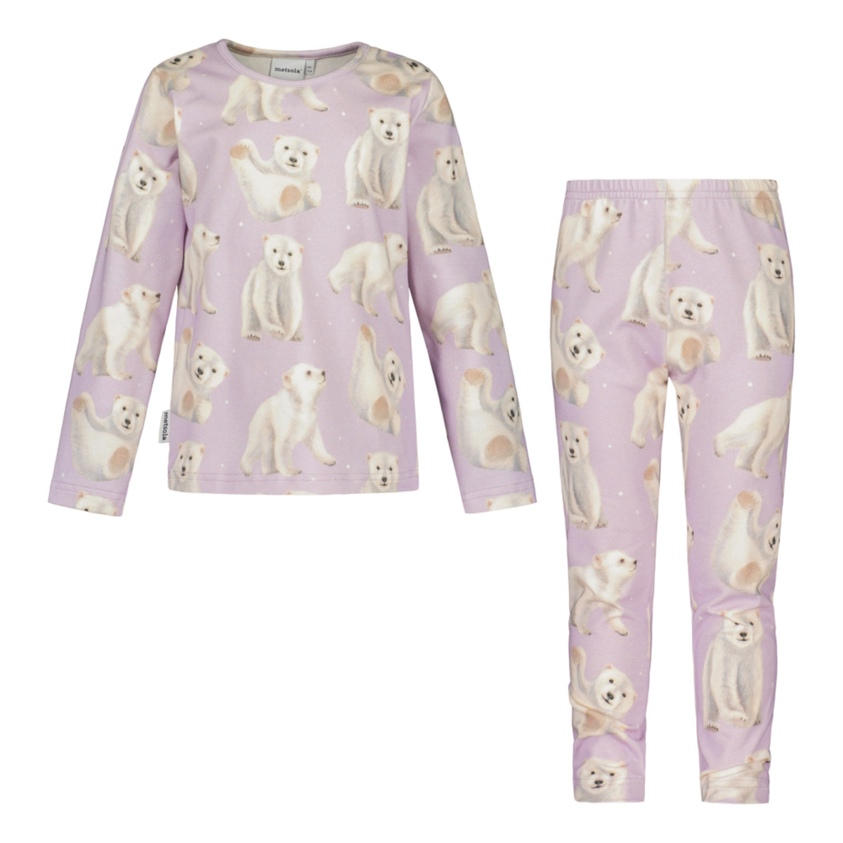 METSOLA POLAR BEARS PYJAMA, Icy Lilac