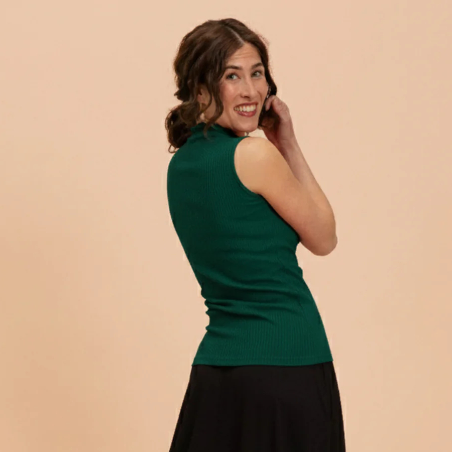 Alternative view of KAIKO RIB TOP toppi, Dark Green