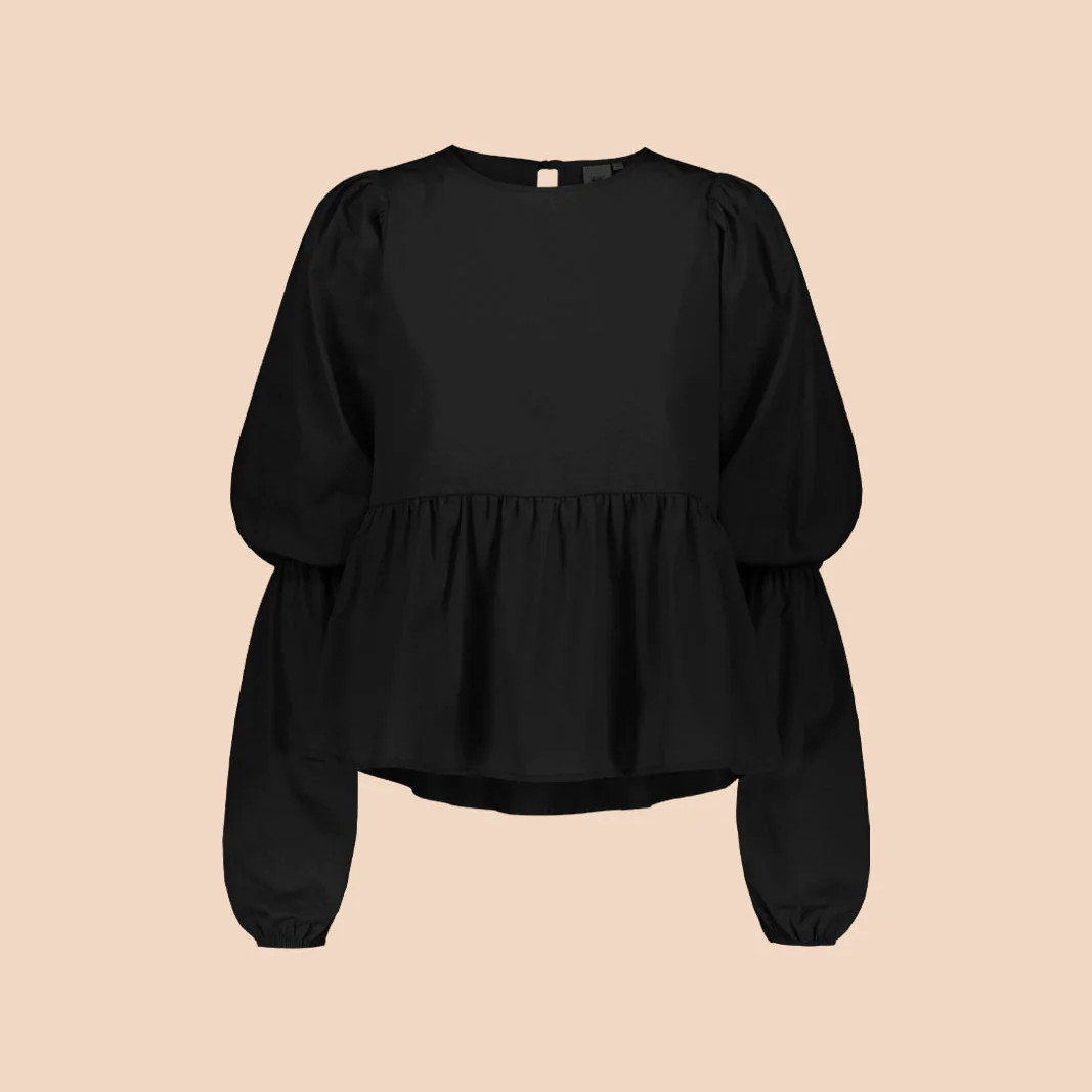 Alternative view of KAIKO Double Puff Blouse paita, Black
