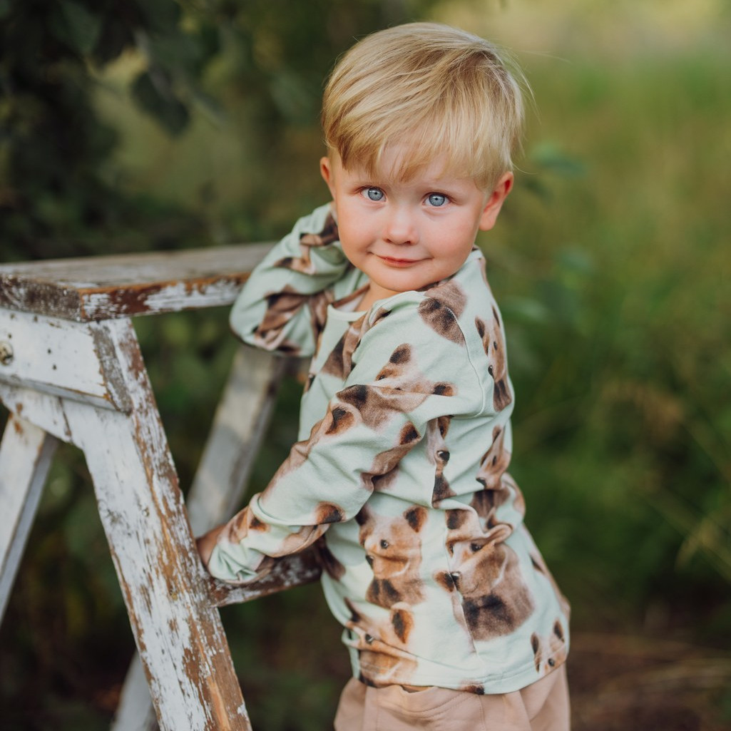 METSOLA BEAR SHIRT LS trikoopaita, Spring Green