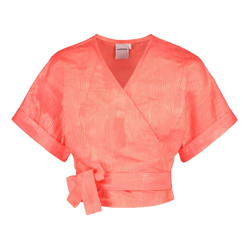 METSOLA WRAP TOP, Neon Pink